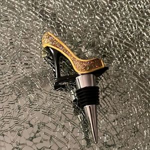 Wine bottle stopper high heel sparkly gold bottle stopper classy shoe 👠 cork